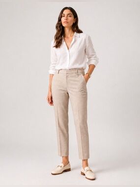 Closed Sonnett Wool Blend Tailored Pants Size 27 Beige Cropped Trouser NWT